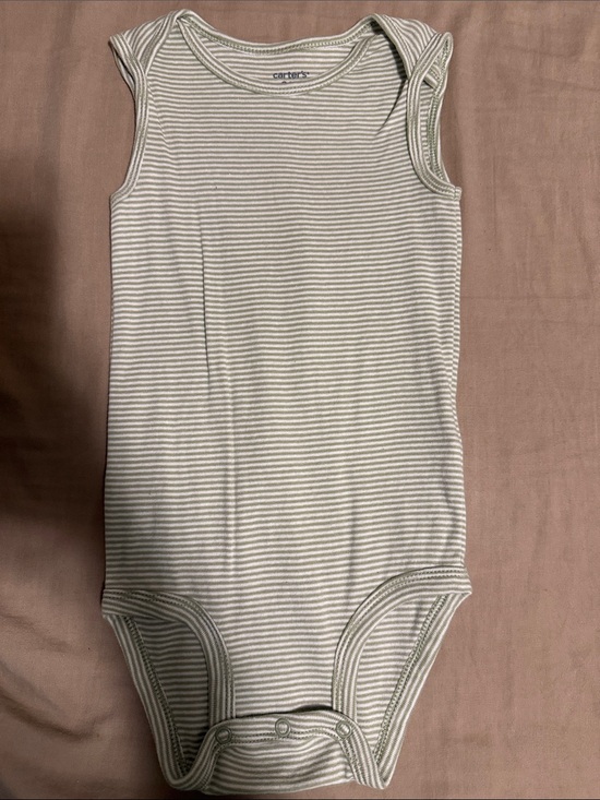 Carter's Other - NWOT 24 months Carter's Light Gray & White Striped Sleeveless Bodysuit